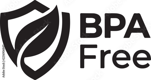 BPA Free certification logo with shield and leaf design for safe product branding