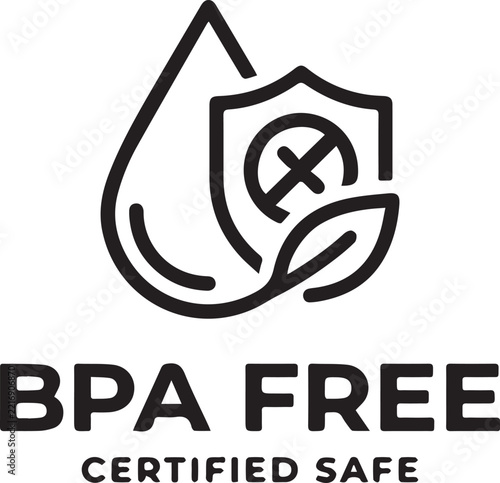BPA free certified safe water bottle logo design for eco friendly product branding