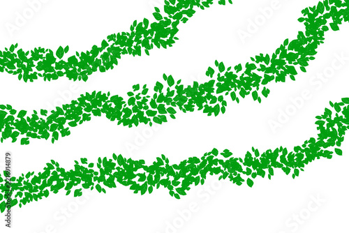Green Leafy Border Frame Design with Natural Foliage Elements for Decorative Invitations and Spring Botanical Stationary Backgrounds