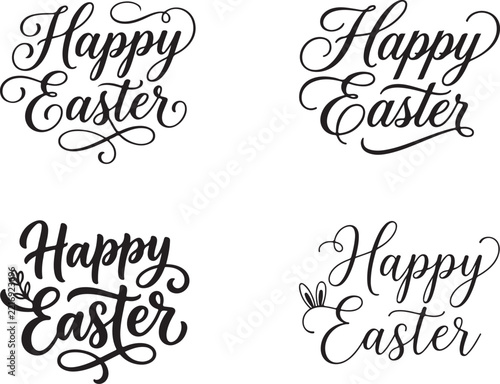 Handwritten typography displays festive easter holiday wishes.