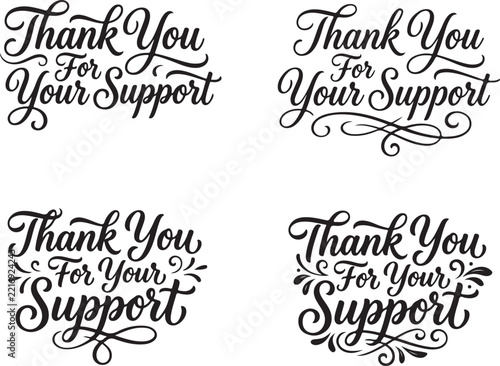Typography showing gratitude messages written in script font.