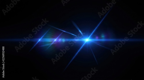 Blue Anamorphic Lens Flare