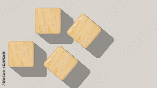 3d wooden cubes with shadow