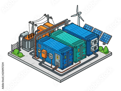 Battery Energy Storage System Creative Visual Ideal for Marketing
