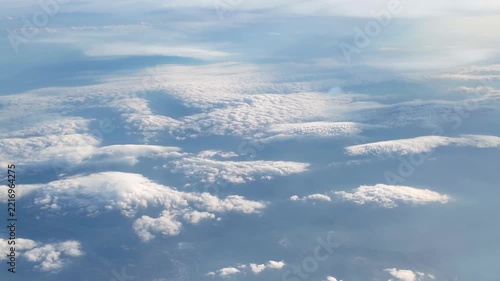 Scenic Clouds and Sunlight from Airplane Flight