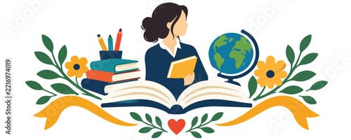Teachers Day Floral Education Banner