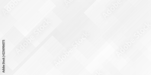 White and gray overlap triangle technology creative cube pattern. minimal transparent rectangle randomly white lines web square background layers. overlapping banner web business design.