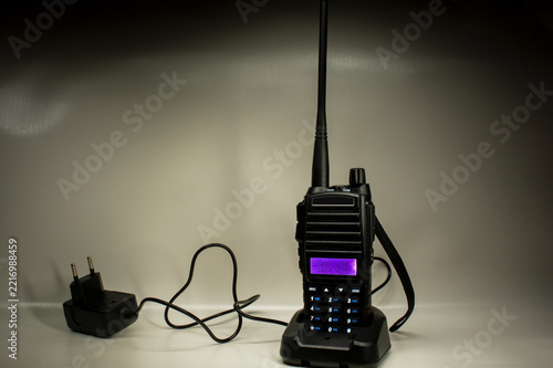 Handheld Two-Way Radio with Charging Dock and Power Adapter for Wireless Communication
