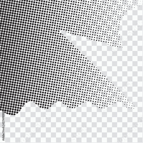 Halftone pattern fades to transparent on a checkered background