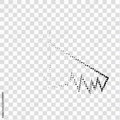 Heart shape formed from dotted lines on a transparent background