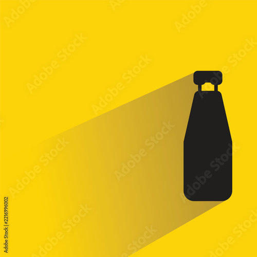bottle icon with drop shadow yellow background