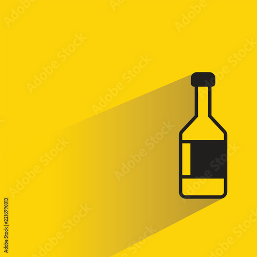 bottle icon with drop shadow yellow background