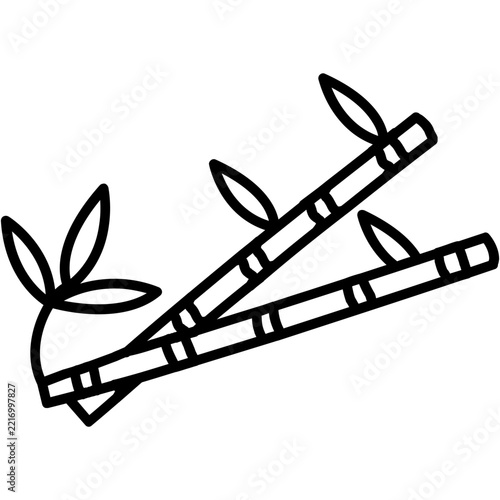 Bamboo stems crossing each other Icon