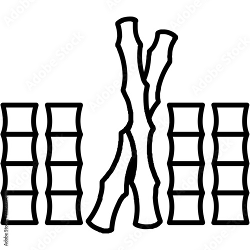 Bamboo stems with rocks Icon
