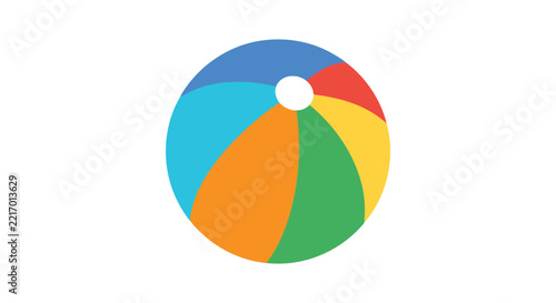Colorful beach ball on a white background a playful summer illustration