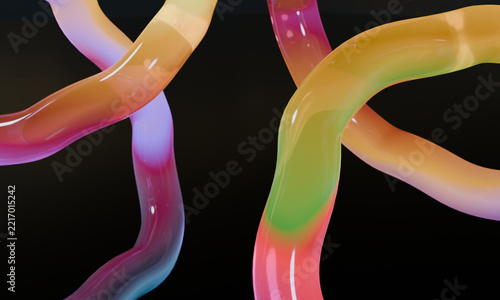 Crossing glossy 3D tubes in close-up