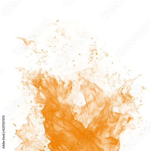 Fotografie Abstract orange fire flame effect on transparent background