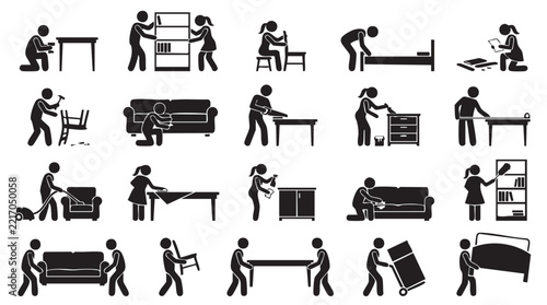 business people icon set