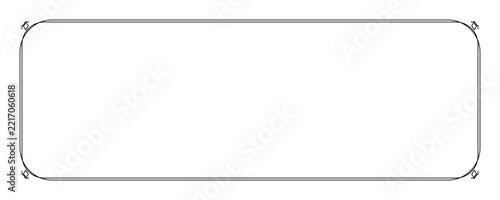 Rectangular frame with rounded corners and double line border, isolated on a white background, for use in, clean and simple