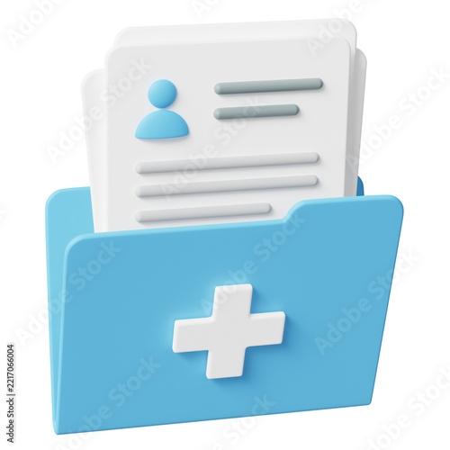 Medical folder archive. Patient records. Health history data. Isolated 3d illustration.png