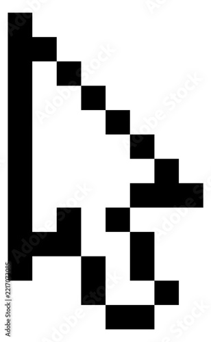 Pixel cursor. Retro arrow pointer. Ui element