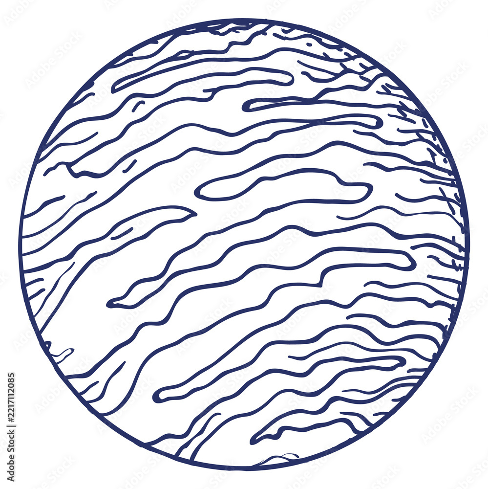 Fototapeta premium Planet doodle. Hand drawn space body icon