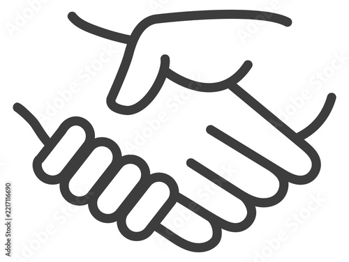 Handshake line icon. Deal symbol. Partnership sign