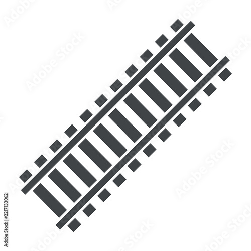 Railway tracks on white background