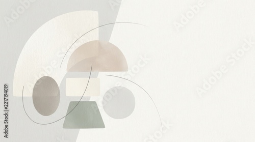 Abstract geometric shapes light neutral palette soft shadow