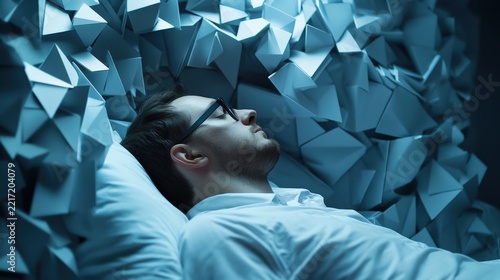 Serene Dreamer Amidst an Artistic Paper Landscape: Exploring Calm