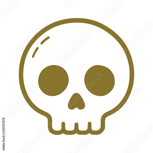 Skull Halloween Icon Minimal Bold Line Art Illustration