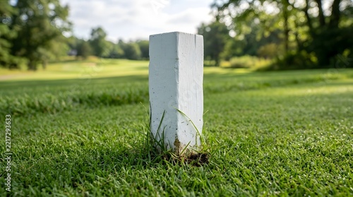 hite Golf Course Distance Marker Beside Fairway