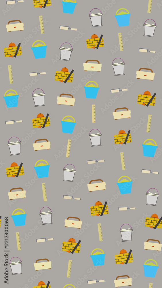Construction Tools and Materials Seamless Pattern