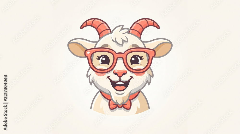 Fototapeta premium Stylish Goat Wearing Fashion Glasses – Fun Farm Animal Portrait
