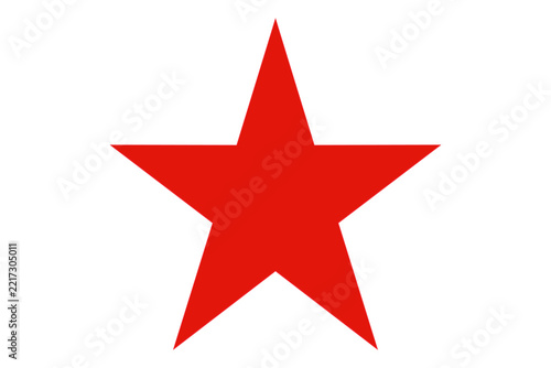 Simple Red Five-Pointed Star Shape on White Background