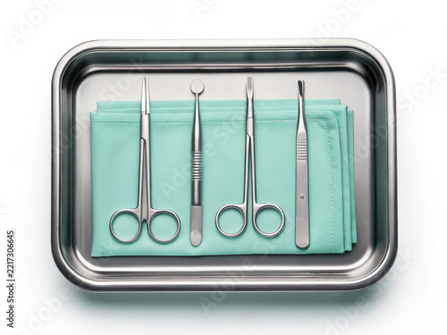 Surgical tools on tray