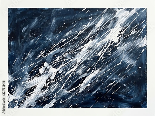 Abstract Dynamic White Streaks on Dark Textured Background