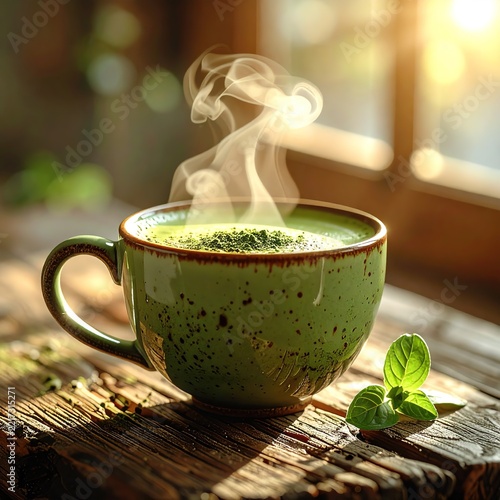 Green Tea in the Golden Light