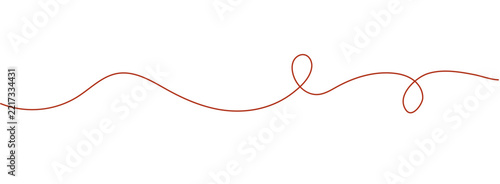 Abstract red wavy line ribbon squiggle vector illustration