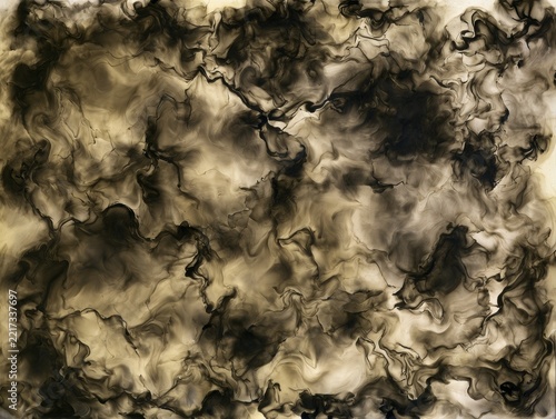 Abstract smoky black and beige fluid texture