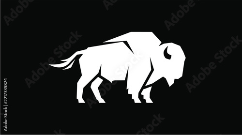 Bison Flat Illustration Vector Artwork