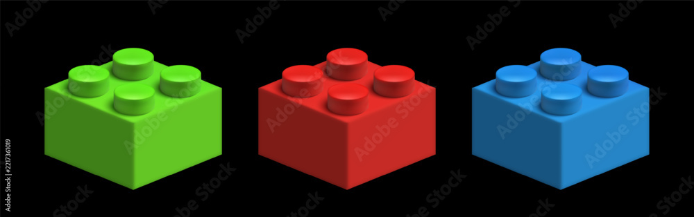 Naklejka premium Realistic pink plastic constructor part 2x2 isolated on transparent background. Vector illustration png