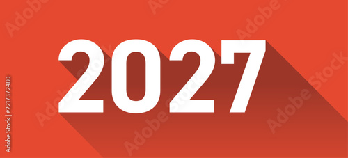立体 2027年 ロゴ　赤