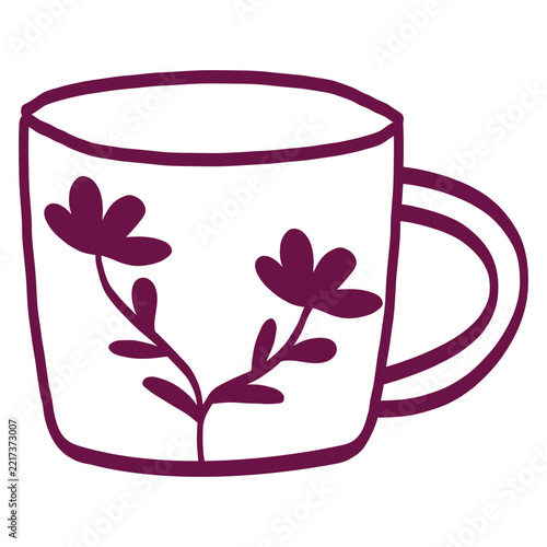 mug cup shot illustration doodle hand drawn icon vector line art 