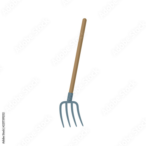 Wooden Garden Fork with Metal Tines.