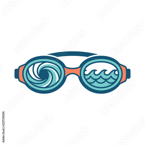Whimsical WaterThemed Swim Goggles Design.