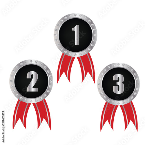  silver  medals for first second and third position