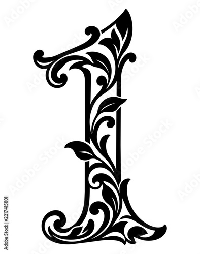 Ornamental Decorative Number oneIllustration
