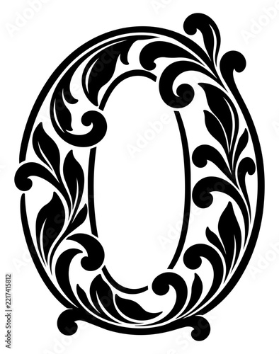 Ornamental Decorative Number zero Illustration