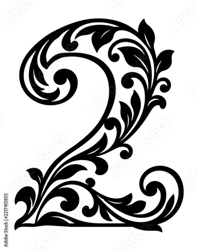 Ornamental Decorative Number two Illustration